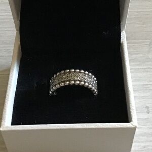 Pandora Beaded Pave Band Ring